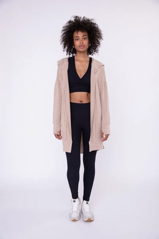 Longline Hooded Cardigan w/ Pockets