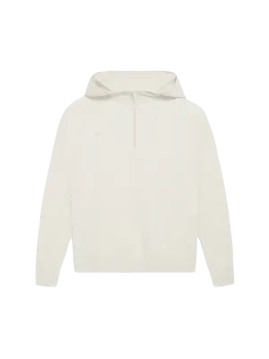 Merino Wool Half Zip Hoodie—elderflower