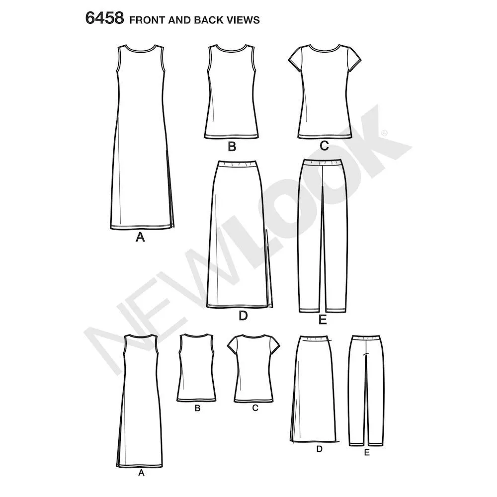 Newlook Pattern 6458 Misses' Easy Knit Separates