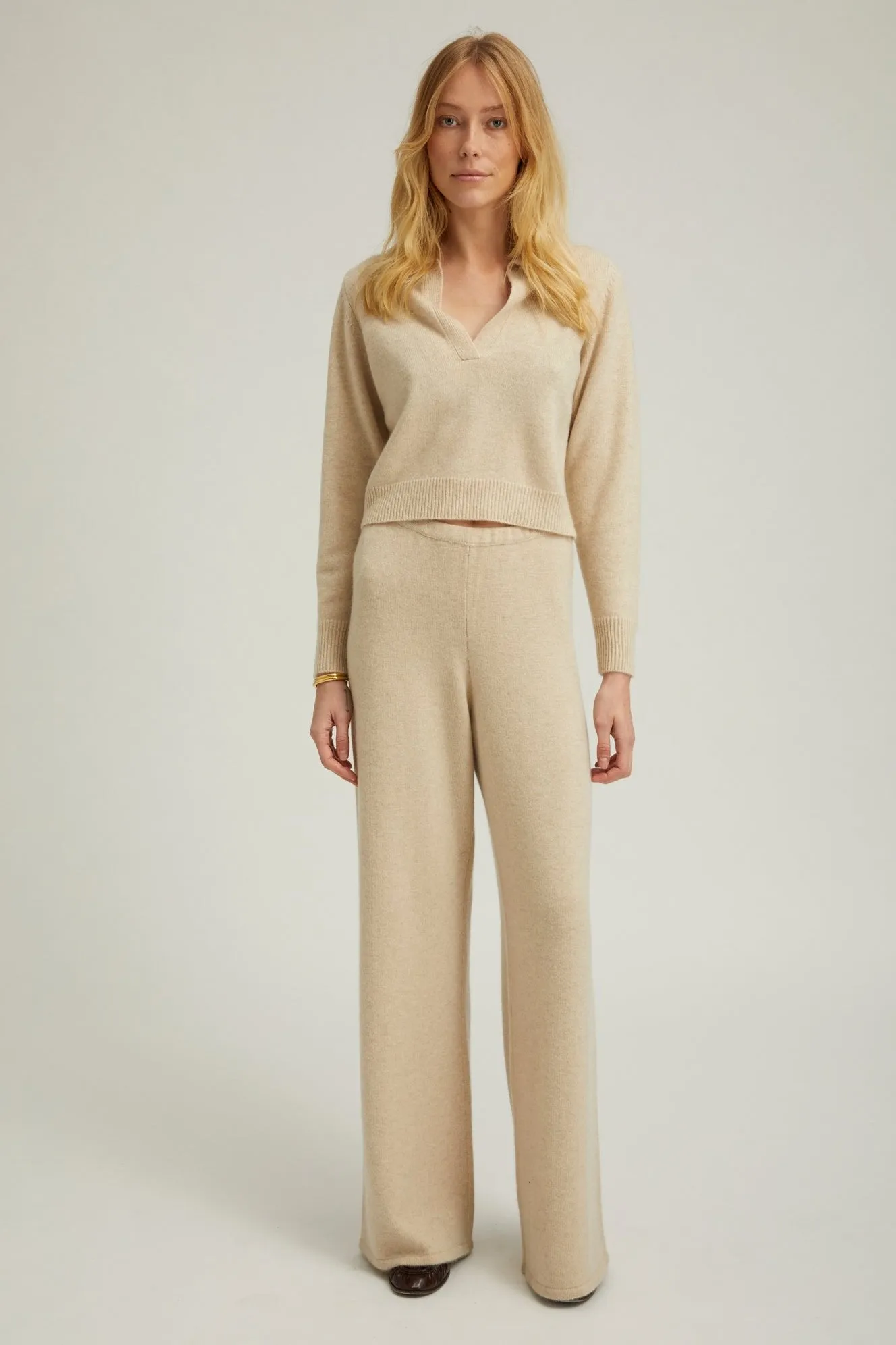 Oyster Cashmere Easy Pants