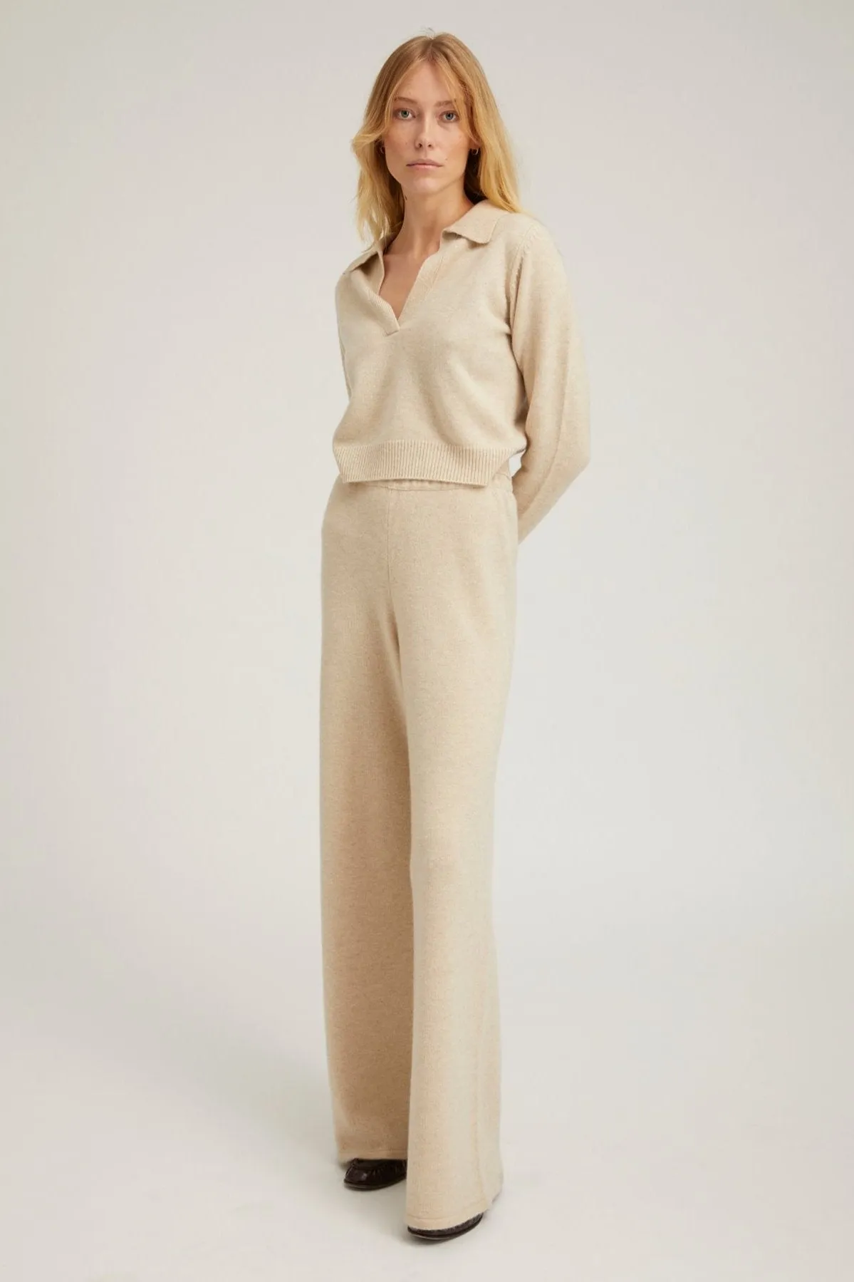 Oyster Cashmere Easy Pants