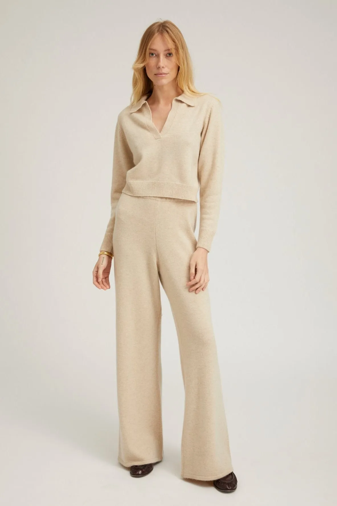 Oyster Cashmere Easy Pants