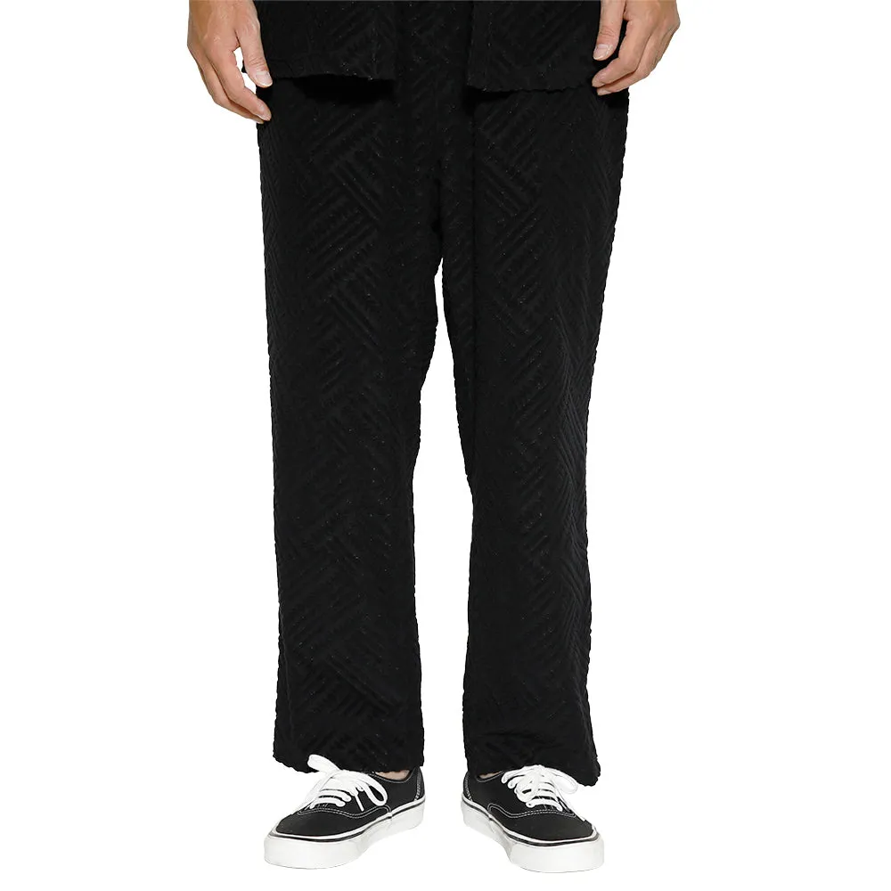 PILE JACQUARD WIDE EASY PANTS