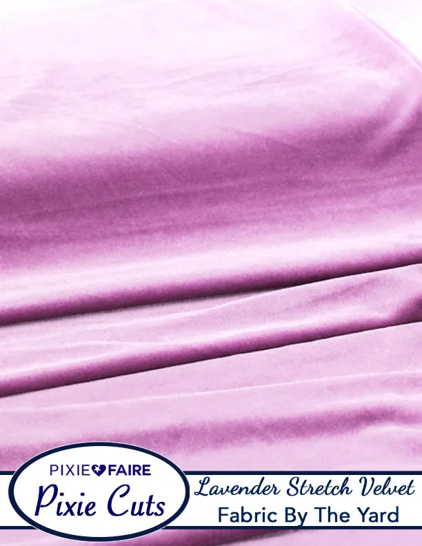 Pixie Cuts Fabric By The Yard - Stretch Velvet Lavender 1/2 Yard