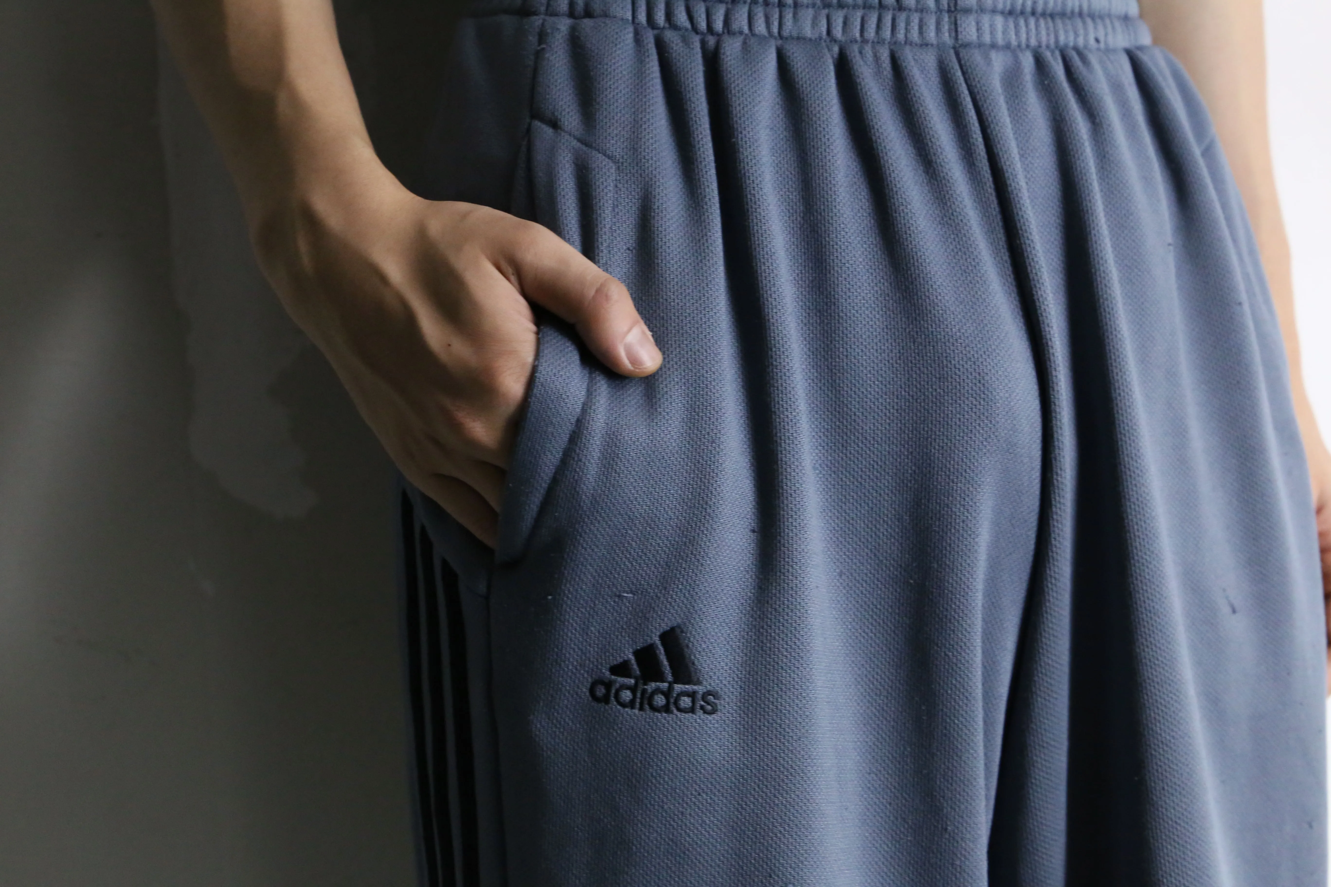 "adidas" light gray color track pants