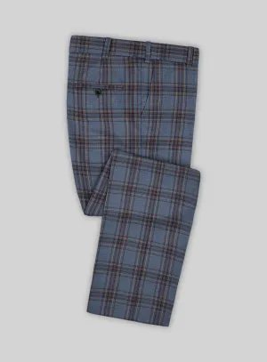 Reda Pale Aqua Checks Wool Pants