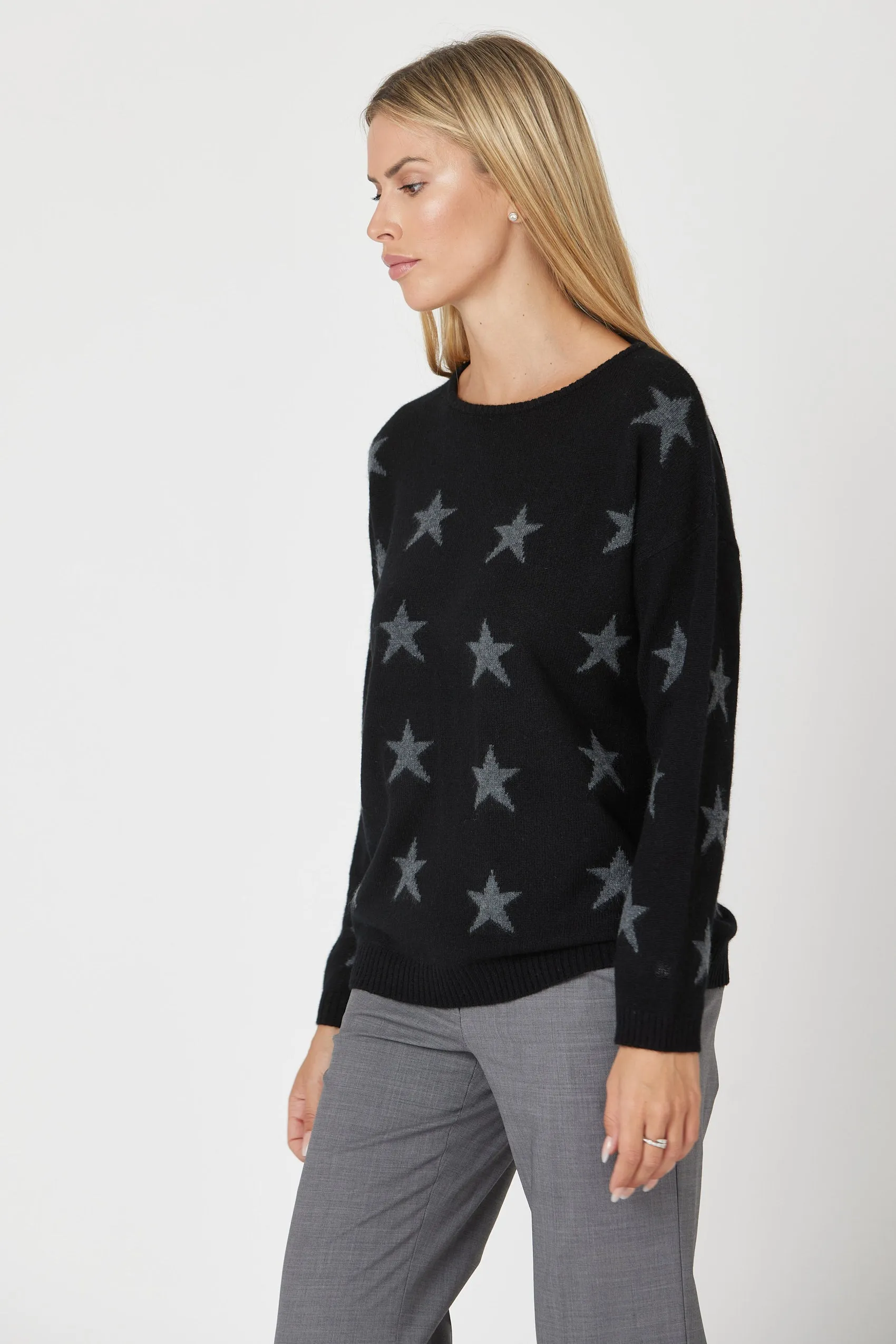 Relaxed Cashmere Star Crew