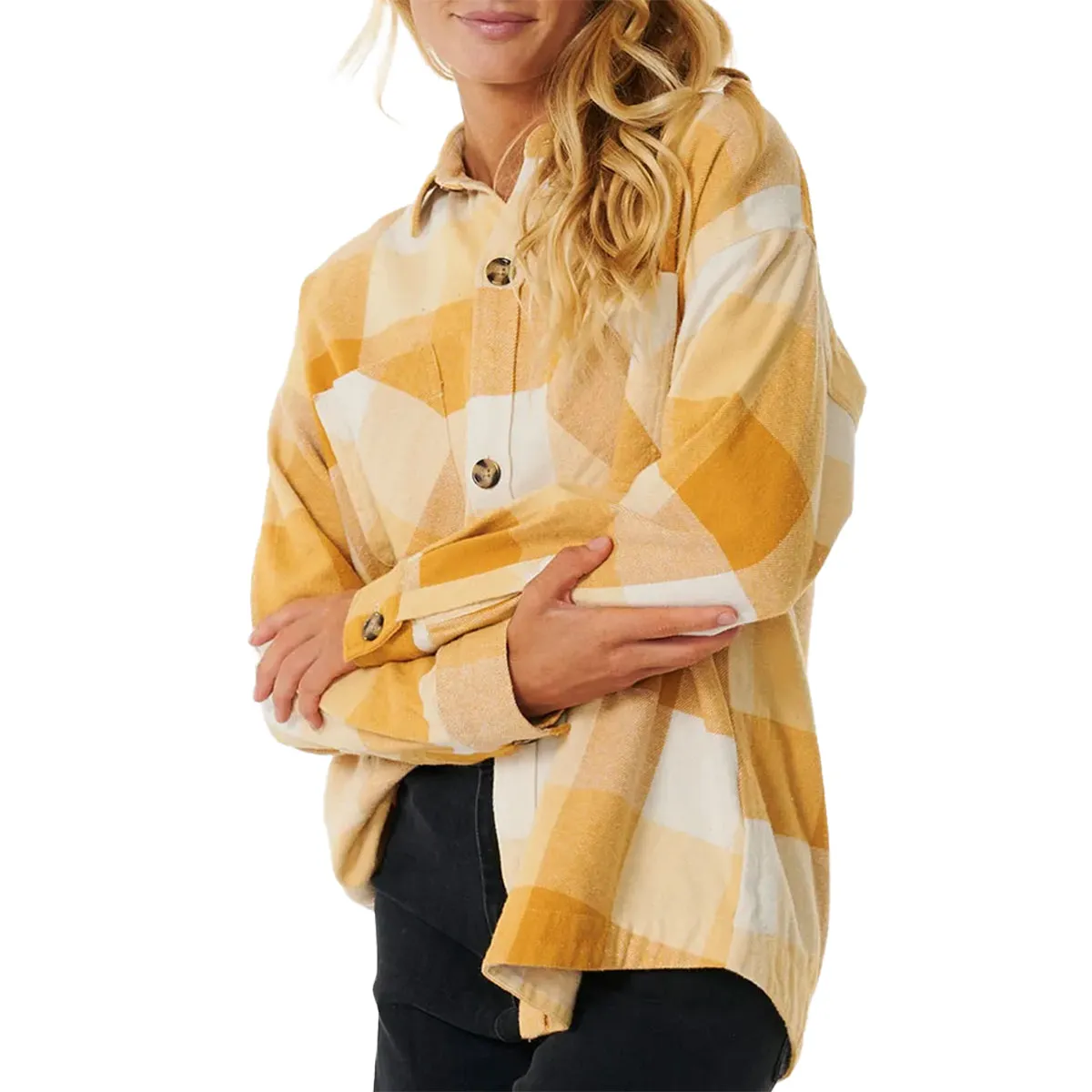 Rip Curl Women's La Isla Long Sleeve Button-Up Flannel Shirt