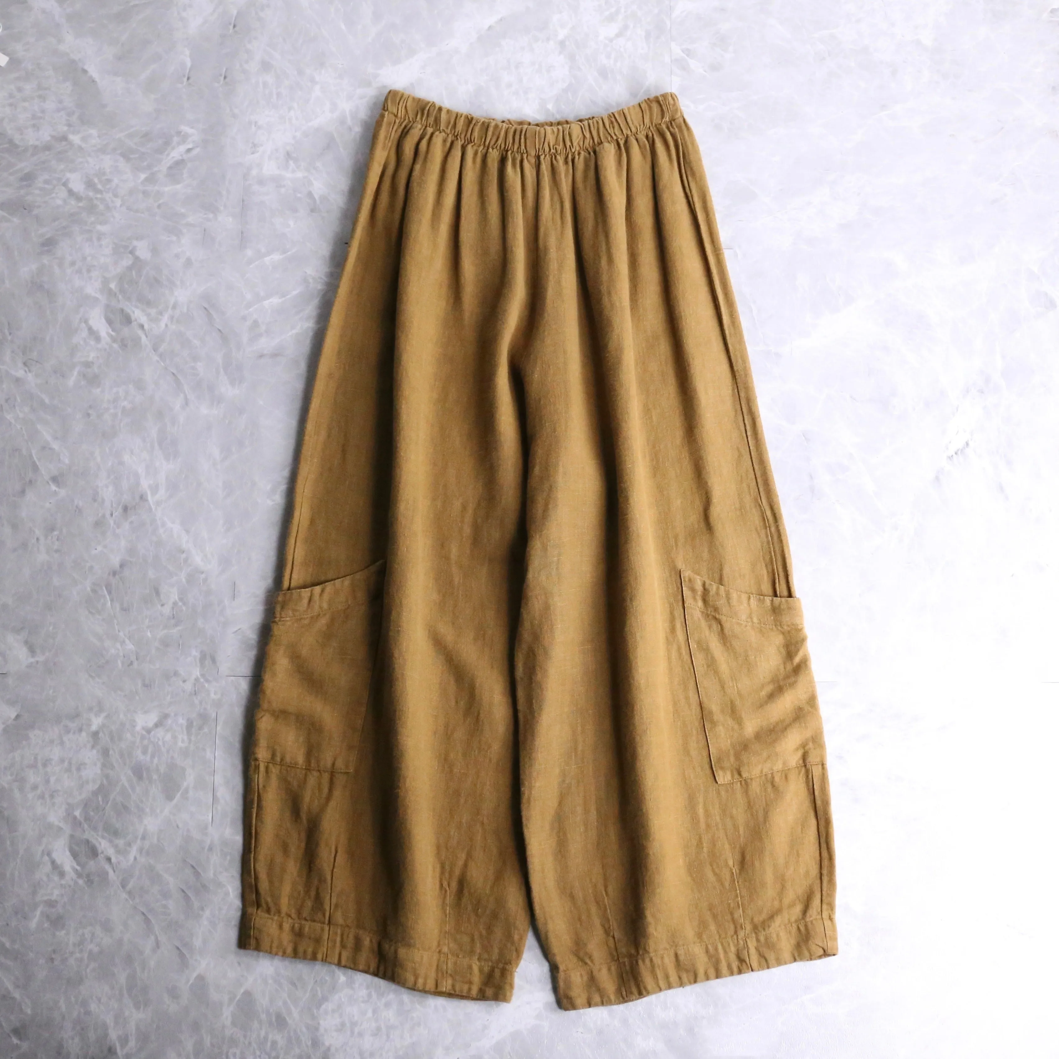 side pocket linen easy gaucho pants