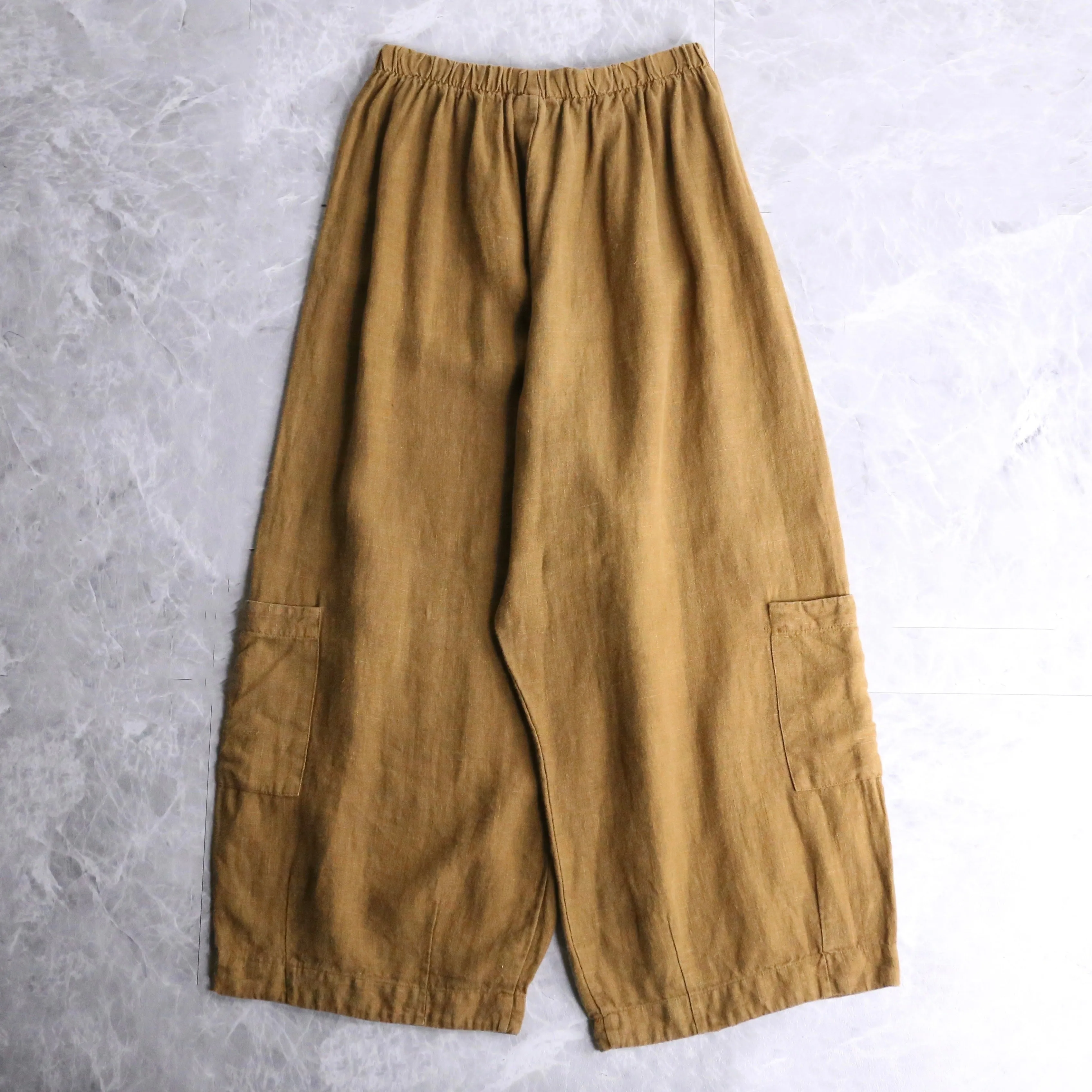 side pocket linen easy gaucho pants