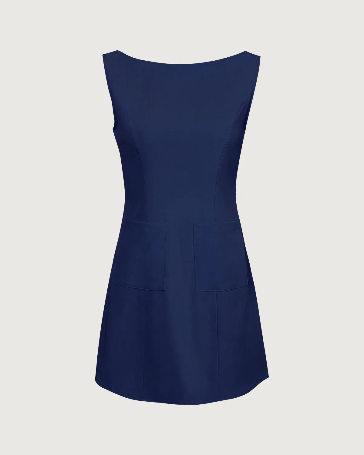 The Navy Boat Neck Cutout Mini Dress