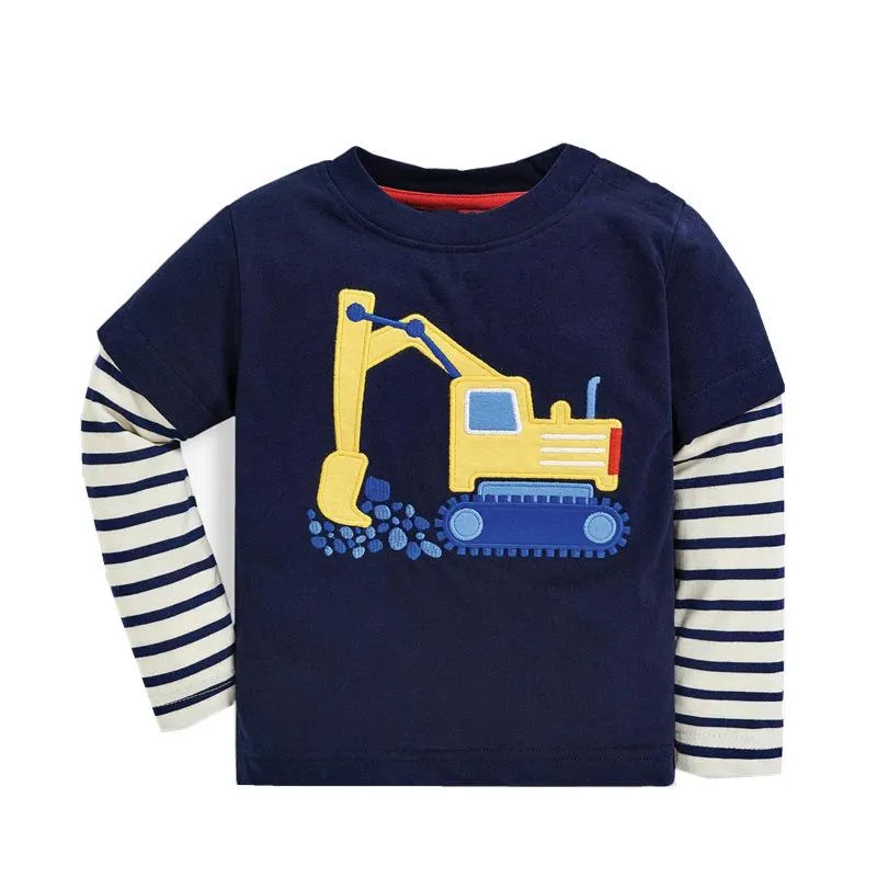 Toddler Boy's Casual Vehicle Print Pullover Sweatshirt with Pants Set