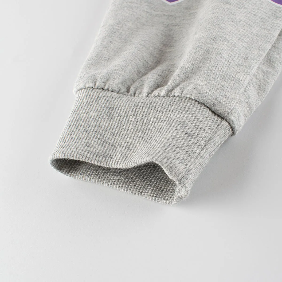 Toddler/Kid's Purple Lightning Design Gray Sweatpants