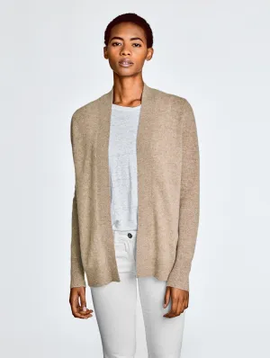 White   Warren - Rib Trim Cardigan in Cappucino Heather