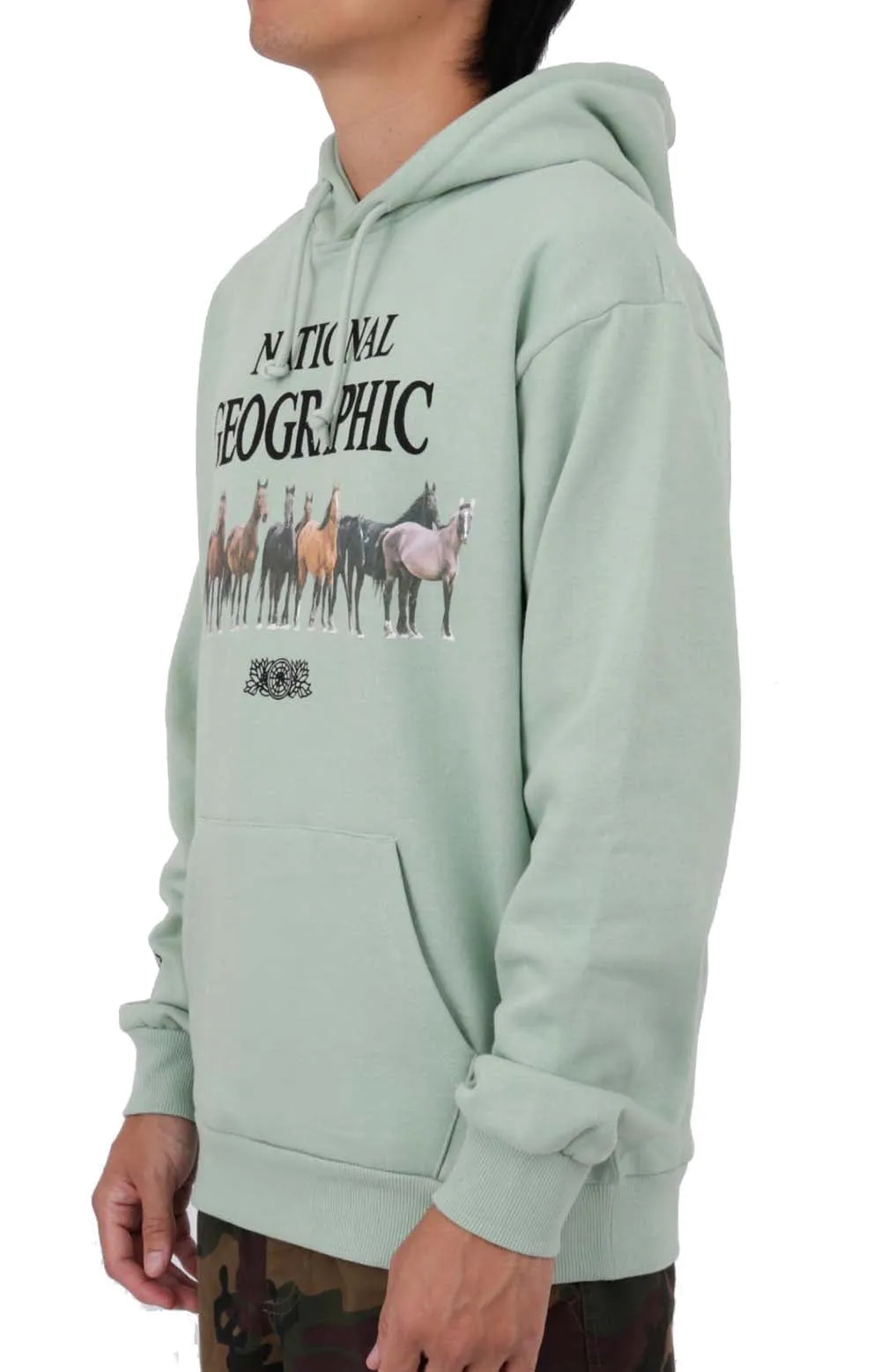 x National Geographic Wild Horses Hoodie - Light Green