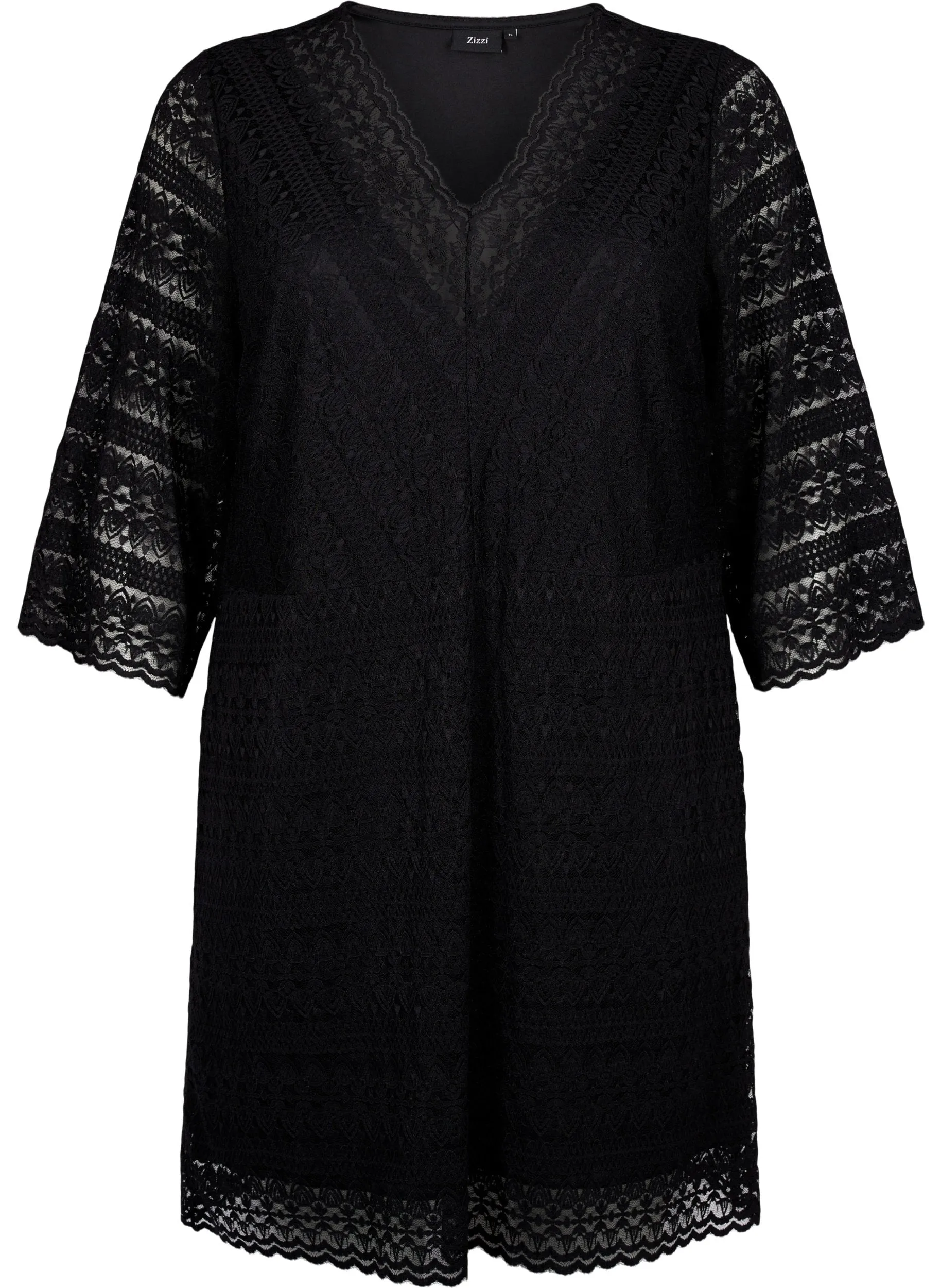 Zizzi Dana Lace Dress in Black